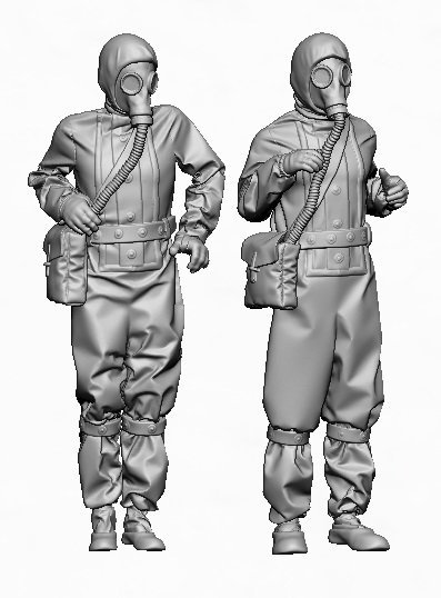 Glowel Miniatures 35043 Soviet AFV crew in chemical protective gear 1/35