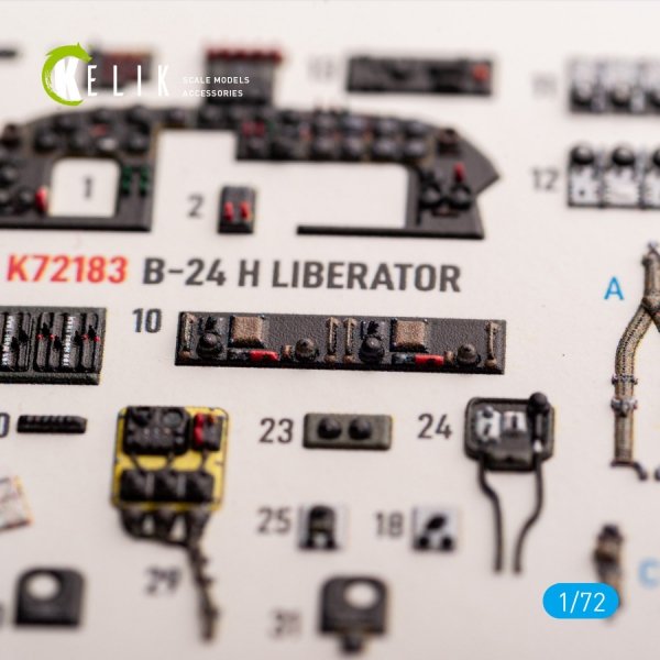 Kelik K72183 B-24H Liberator - interior 3D decals for Airfix kit (1/72)