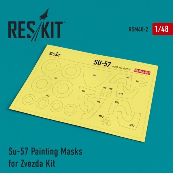 RESKIT RSM48-0002 Su-57 Painting Masks for Zvezda Kit 1/48