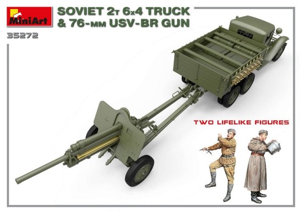 MiniArt 35272 SOVIET 2T 6X4 TRUCK &amp; 76-mm USV-BR GUN 1/35