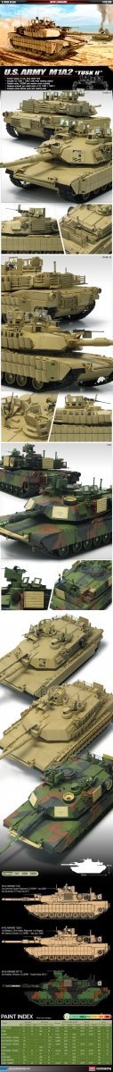 Academy 13298 U.S. Army M1A2 TUSK II 1/35