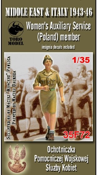 Toro 35F72 Middle East &amp; Italy 1943-46 - Ochotniczka Pomocniczej Wojskowej Służby Kobiet Figurka wraz z kalkomanią 1/35