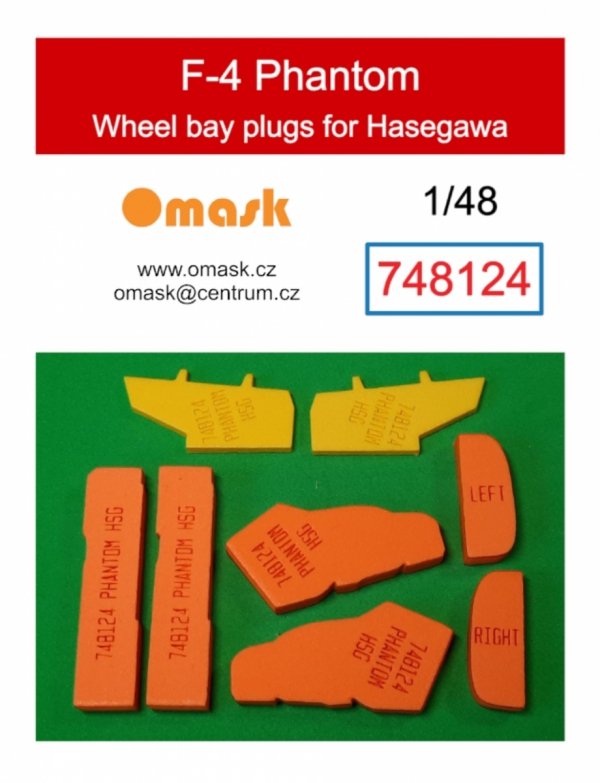Omask 748124 F-4 Phantom wheel bay foam plugs (for Hasegawa) 1/48