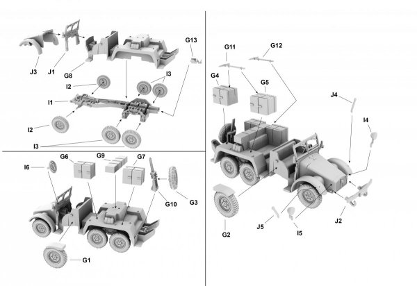 First to Fight PL051 Niemiecki samochód ciężarowy Krupp Protze Kfz. 69 (1:72)