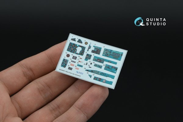 Quinta Studio QD+48581 MiG-21bis late Fishbed-N 3D-Printed &amp; coloured Interior on decal paper (Eduard) (with 3D-printed resin parts) 1/48