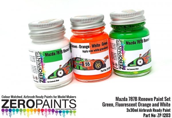 Zero Paints ZP-1203 Mazda 787B Renown Paint Set - 3x30ml