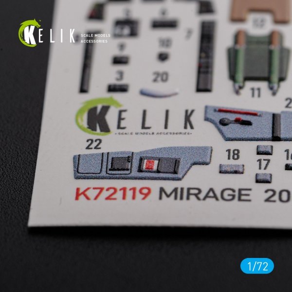 KELIK K72119 Mirage 2000C interior 3D decals forModelSvit kit 1/72