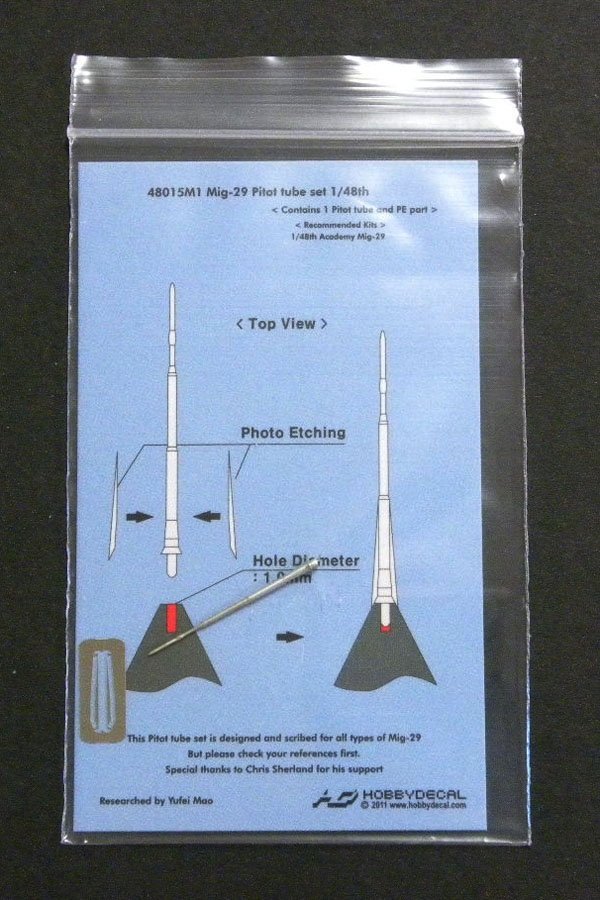 HobbyDecal MT48015V1 Mig-29 Pitot tube set 1/48