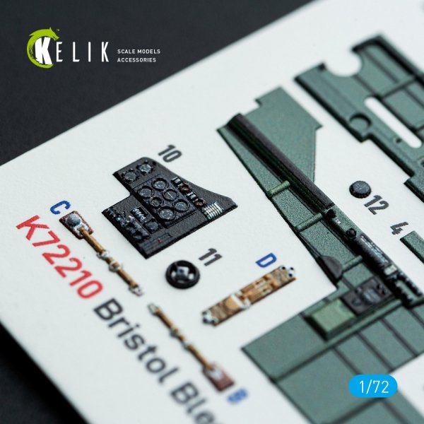 Kelik K72210 Bristol Blenheim Mk.IV - interior 3D decals for Airfix kit (1/72)