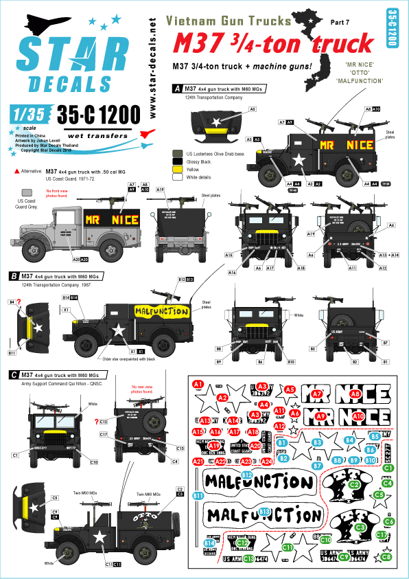 Star Decals 35-C1200 Vietnam Gun Trucks 7 1/35