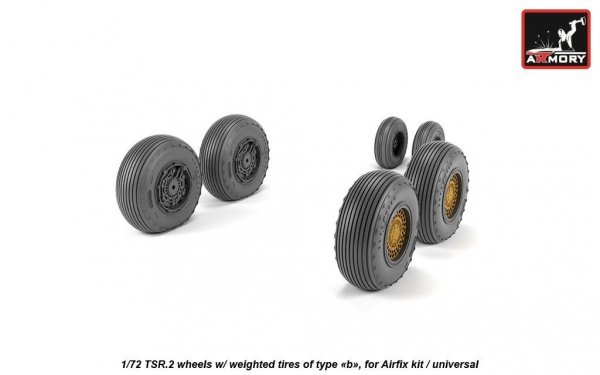 Armory Models AW72415 BAC TSR.2 wheels w/ weighted tires, type “b” (GY) 1/72