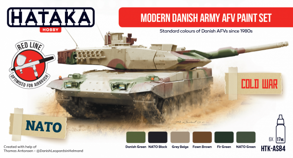 Hataka HTK-AS84 Modern Danish Army AFV paint set 6x17ml