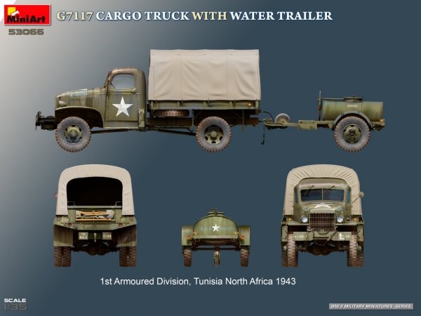 MiniArt 53066 G7117 Cargo Truck with Water Trailer 1/35