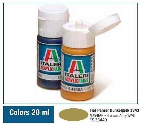 Italeri 4796AP FLAT PZ.DUNKELGELB 1943 20ml 