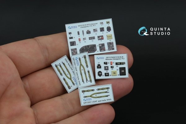 Quinta Studio QD72193 B-26F/G Marauder 3D-Printed coloured Interior on decal paper (Hasegawa) 1/72