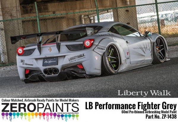 Zero Paints ZP-1438 - LB Performance Zero Fighter (Combat Style) Grey Paint (LB Works Ferrari 458, Lamborghini Aventador, Murciéelago) 60ml
