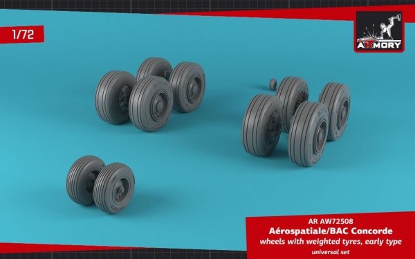 Armory Models AW72508 Concorde wheels w/ weighted tires, early 1/72