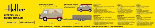 Heller 50331 Citroen HY + Goods Trailer 1/24