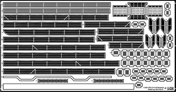 MK1 Design MD-20021 US Navy Aircraft Carrier CV-6 Enterprise Detail Up Parts Dx for Trumpeter 1/200