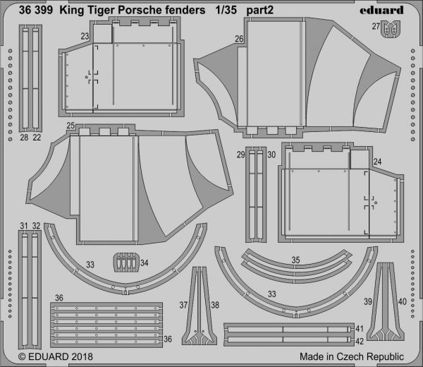 Eduard 36399 King Tiger Porsche fenders MENG 1/35