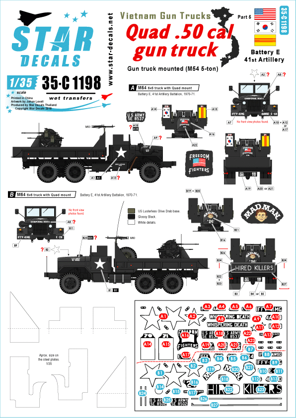 Star Decals 35-C1198 Vietnam Gun Trucks 5 1/35