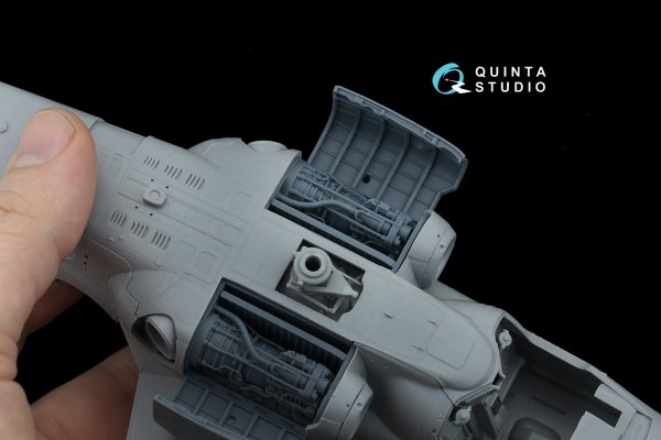 Quinta Studio QT48081 Ka-52/Ка-52М Engine with bay and cover, portside (Zvezda/Quinta) 1/48
