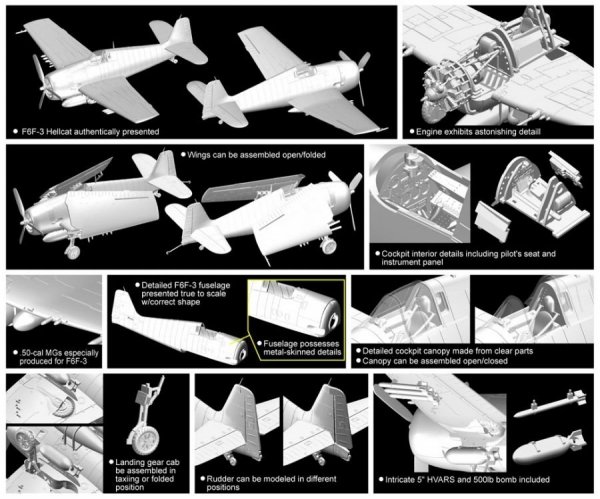 Dragon 5060 Grumman F6F-3 Hellcat (Golden Wings Series) 1/72