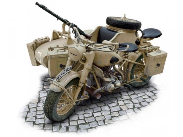 Italeri 7403 German Military Motorcycle with side car (1:9)