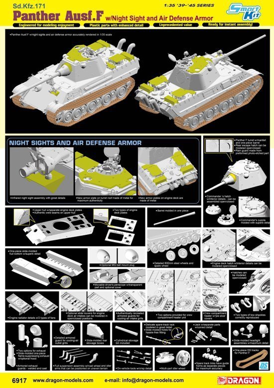 Dragon 6917 Panther Ausf.F w/Night Sight and Air Defense Armor 1/35