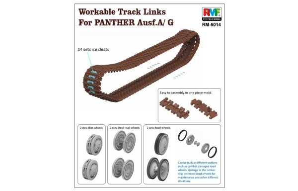 Rye Field Model 5014 Workable Track Links for Panther Ausf. A/G 1/35