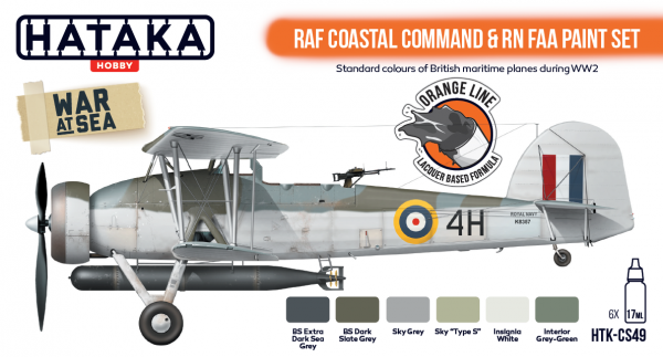 Hataka HTK-CS49 ORANGE LINE – RAF Coastal Command &amp; RN FAA paint set 6x17ml
