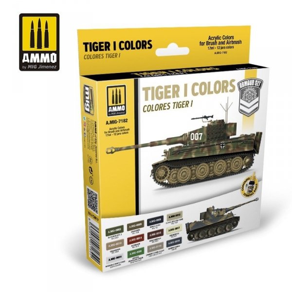 AMMO of Mig Jimenez 7182 TIGER I Colors Set 12x17ml