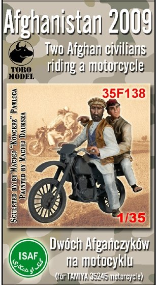 Toro 35F138 - Afganistan 2009 - Dwóch Afgańczyków na motocyklu Dwie figurki do zestawu TAMIYA 35245 1/35