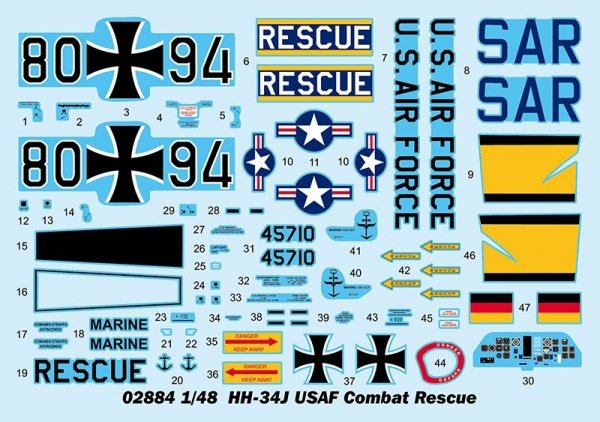 Trumpeter 02884 HH-34J USAF Combat Rescue 1/48