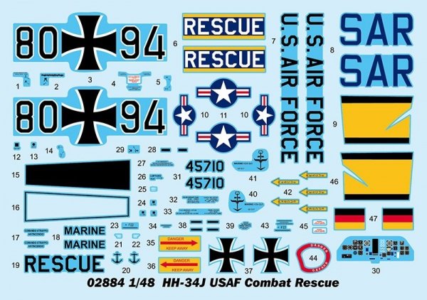 Trumpeter 02884 HH-34J USAF Combat Rescue 1/48