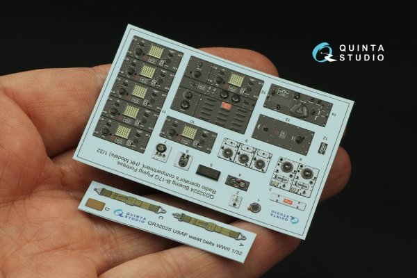 Quinta Studio QD32224 Boeing B-17G Radio operator's compartment. 3D-Printed coloured Interior on decal paper (HK models) 1/32