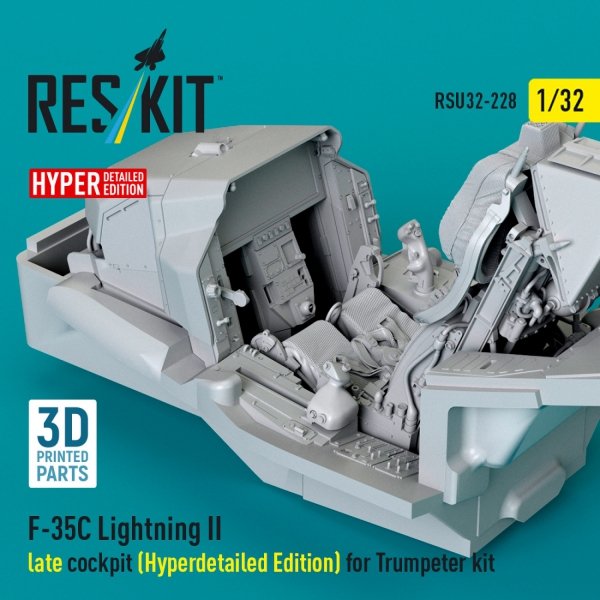 RESKIT RSU32-0228 F-35C Lightning II late cockpit (Hyperdetailed Edition) for Trumpeter kit (3D Printed) (1/32)