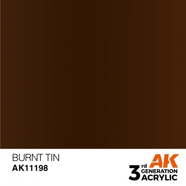 AK Interactive AK11198 BURNT TIN – METALLIC 17ml