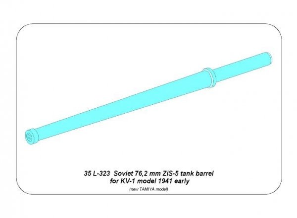 Aber 35L-323 Lufa 76,2mm ZiS-5 do radzieckiego czołgu KW-1 / 76,2mmZiS-5 barrel for Soviet KV-1 Heavy Tank 1/35