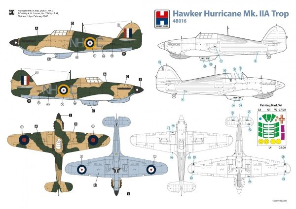 Hobby 2000 48016 Hawker Hurricane Mk.IIA Trop 1/48