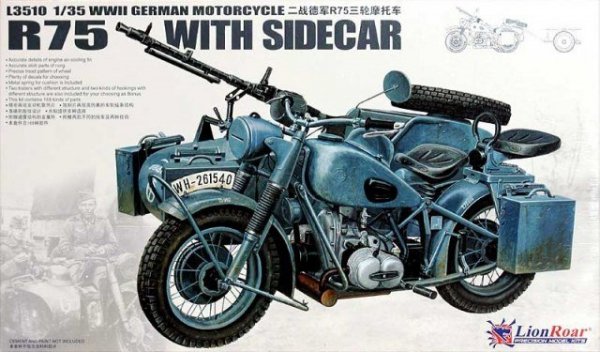 Great Wall Hobby L3510 WWII German BMW R75 with Sidecar 1/35