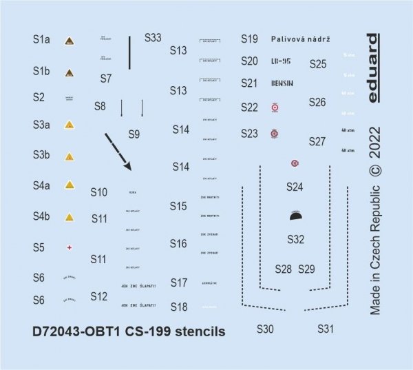 Eduard D72043 CS-199 stencils Eduard 1/72