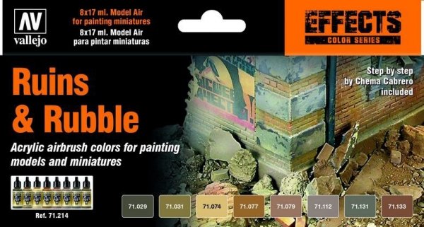 Vallejo 71214 Ruins &amp; Rubble Colors 8 x 17ml