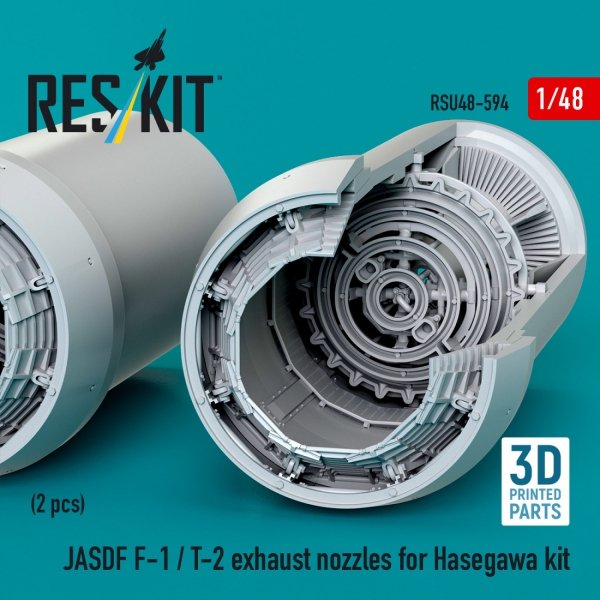 RESKIT RSU48-0594 JASDF F-1 / T-2 exhaust nozzles for Hasegawa kit (3D Printed) (1/48)