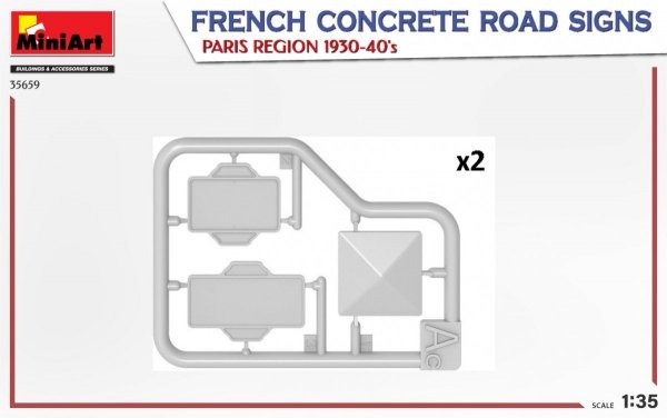 MiniArt 35659 FRENCH CONCRETE ROAD SIGNS. PARIS REGION 1930-40’s 1/35
