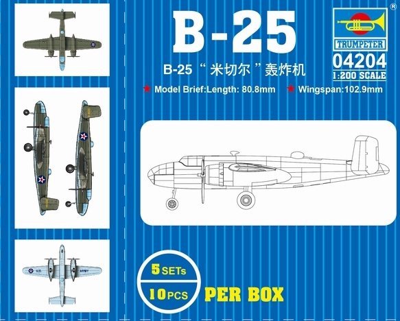 Trumpeter 04204 B-25 Mitchell Bomber 1/200