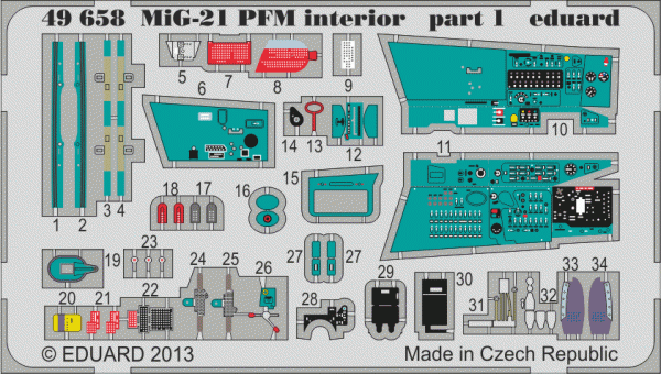 Eduard 49658 MiG-21PFM interior 1/48 EDUARD