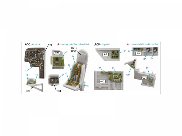 Quinta Studio QD72138 Bristol Beaufort Mk.I 3D-Printed coloured Interior on decal paper (Airfix) 1/72