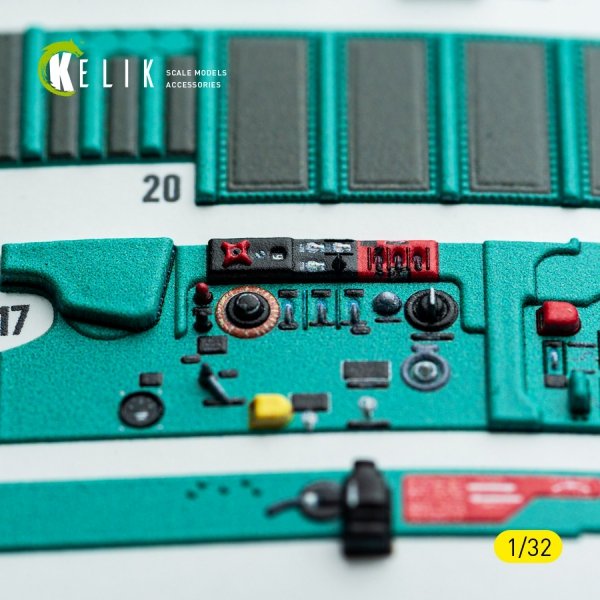 Kelik K32043 MiG-21 F-13 - interior 3D decals for Trumpeter kit (1/32)