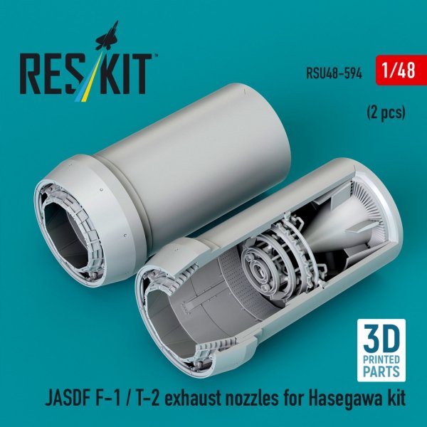 RESKIT RSU48-0594 JASDF F-1 / T-2 exhaust nozzles for Hasegawa kit (3D Printed) (1/48)